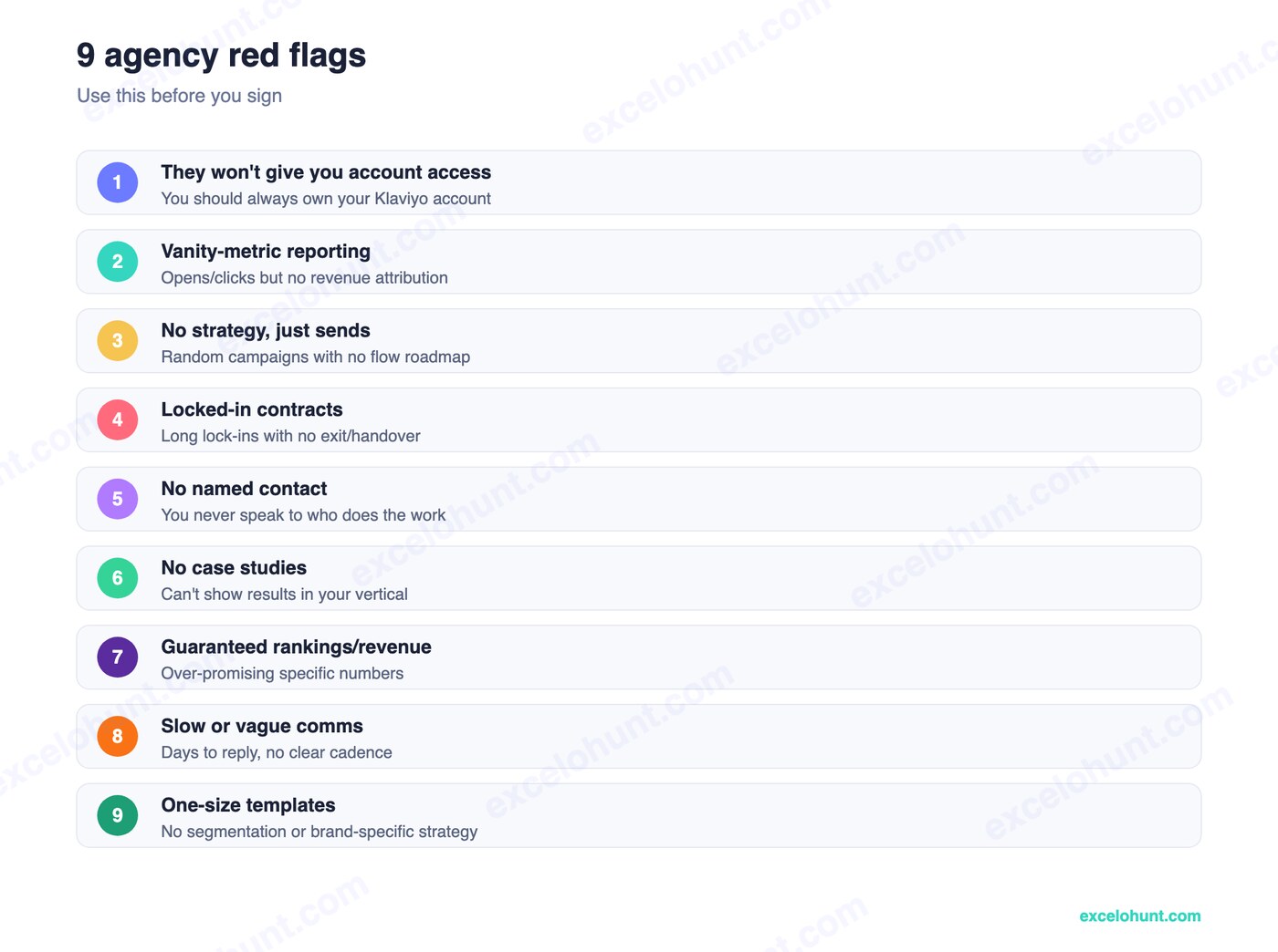 email marketing agency red flags — checklist