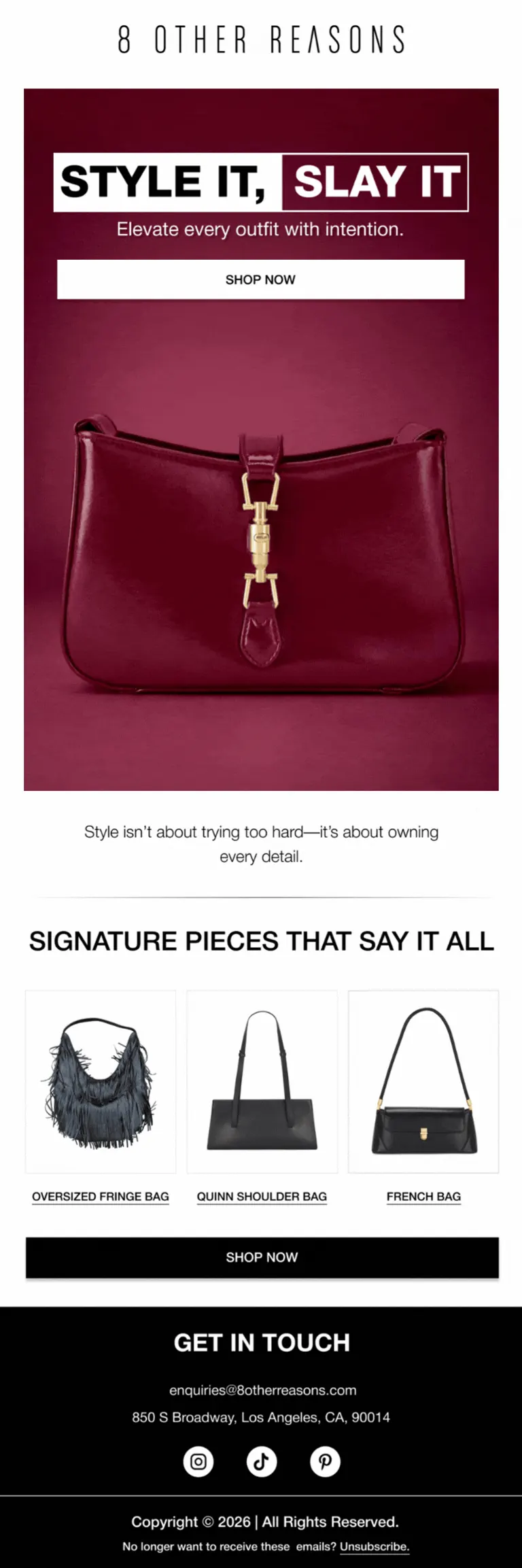Style It, Slay It, complete email design